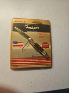 Vintage Sharp 380 Pocket USA Knife Stainless Steel 3 Blade Wooden Handle - Picture 1 of 9