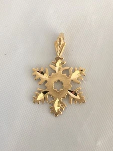 14k Gold Diamantschliff Schneeflocke Anhänger. - Bild 1 von 5