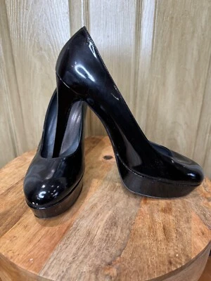 Stuart Weitzman Shoes Womens Sz 10 Black Patent Leather Stiletto Platform Pumps - Image 1 of 4