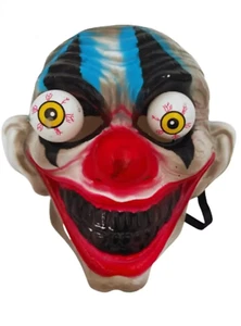 Scary Joker LED Mask Moving Eyes 3 Modes LED ABS One Size Realistic Clown Party - Picture 1 of 7