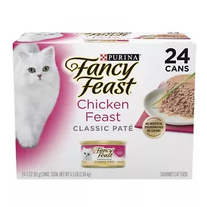 Fancy Feast Classic Chicken Feast Wet Cat Food Pate Pack of 24 3 Ounce Cans - Picture 1 of 11