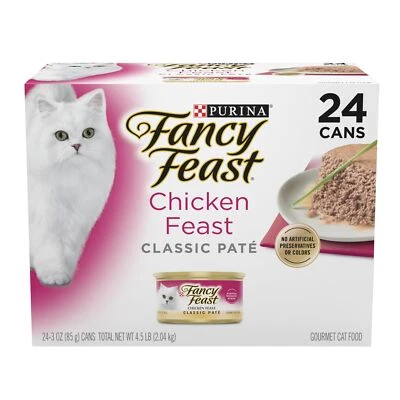 Fancy Feast Classic Chicken Feast Wet Cat Food Pate Pack of 24 3 Ounce Cans - Image 1 of 4
