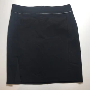 Calvin Klein Skirt Womens Size 10 Black w/ Piping Split Hem Pencil 21" Corpcore - Picture 1 of 15