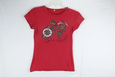 Camisa GAVIN DEGRAW Alstyle Niñas Jóvenes Camisa Roja Grande Manga Camisa Redonda Flor Foto 1 de 4