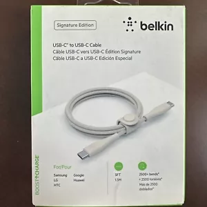 Belkin Signature Edition 5FT USB-C to USB-C Woven Jacket Charge Sync Cable - Picture 1 of 2