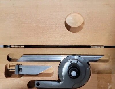 Starrett No. 359 bevel protractor 7" blade, very clean, nice case - Image 1 of 4