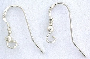 Two Pairs Pure REAL .925 Sterling Silver Ear Wire Earwaires Earwire EBS2439 - Picture 1 of 1