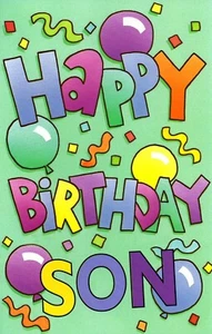 Fun HAPPY BIRTHDAY Card FOR SON, Balloons Party by Gallant Greetings + Envelope - Picture 1 of 4