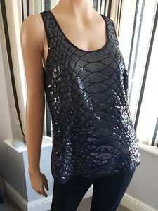 (TM) Exquisites Michael Kors Tanktop mit Pailletten Neu Mit Etikett Größe S - Bild 1 von 11
