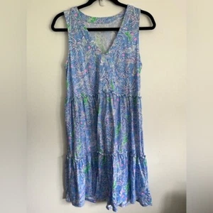 Lilly Pulitzer Lorina Swing Relaxed Dress Blue Peri The Turtle Package Small - Bild 1 von 7