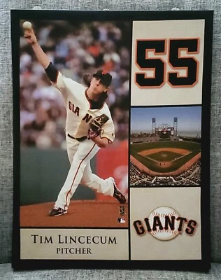 TIM LINCECUM 14x18 pulgadas GIGANTES DE SAN FRANCISCO IMPRESIÓN EN LIENZO MLB ARTE DE PARED Foto 1 de 3