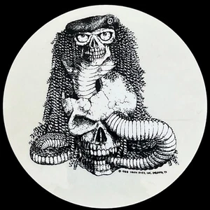 Vintage 1988 Irish Eyes, INC. DESOTO, TX B&W Art Snake Hatching From Skull - Picture 1 of 4