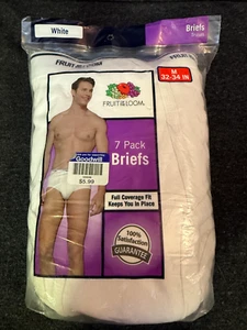 Paquete de 7 calzoncillos blancos vintage Fruit of the Loom para hombre medianos 32-34" - Imagen 1 de 2