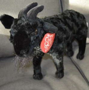 Peluche realistico nero CAPRA IN PIEDI 14" 2002 di Fiesta nuovo con etichetta - Foto 1 di 12