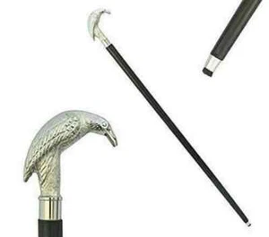Walking Stick Crow Shape Handle Brass Nautical Victorian Brass - Picture 1 of 8