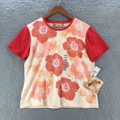 Caribbean Joe Short Sleeve Tee Tshirt Womens XL Multicolor Cotton Blend Top NWT - Image 1 of 4