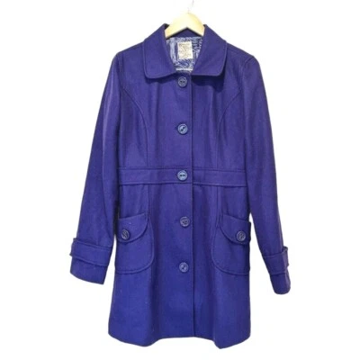 Антропология тюль старая школа куртка Royal синий шерстяная смесь PeaCoat женщин M подготовка - Изображение 1 из 4