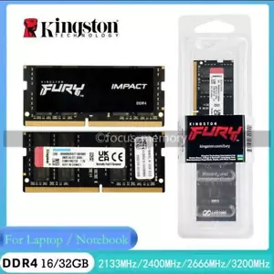 FURY 16G/32G Ram DDR4 2133 2400 2666 3200 MHz Laptop Memory SO-DIMM 260Pin 16 GB - Picture 1 of 16