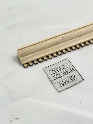 Dentil Crown Molding 2 dollhouse miniature trim 2pc 1/12 scale cornice 22"long - Image 1 of 3