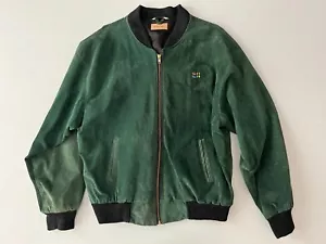 Vintage RARE Microsoft Sz XL Employee Jacket Green Suede? Computer Tech MADE USA - Picture 1 of 10