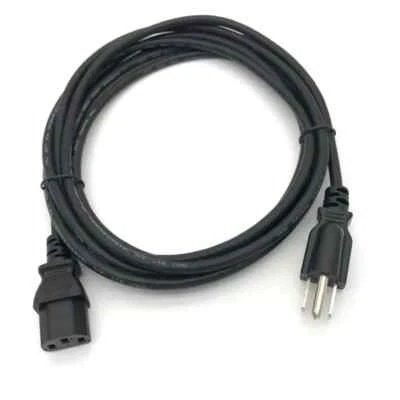 Black 6FT Universal 3 Prong AC Power Cord Cable 18AWG Computer Printer Monitor5F - Image 1 of 4