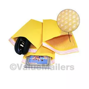 400 #000 4x8 " Valuemailers Brand " Kraft Bubble Mailers Padded Envelopes Bags - Picture 1 of 1