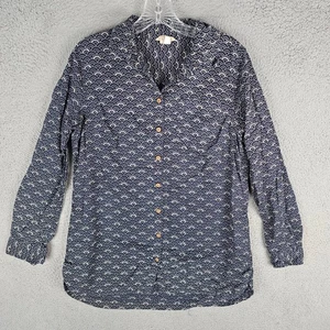 Duluth Shirt Women's Small Artisan Hemp Tunic Print Roll Tab Sleeve Button Up - Picture 1 of 10