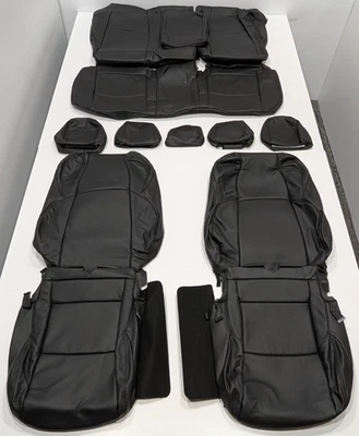 Fundas de asiento de cuero negras enchufables para Toyota RAV4 Prime SE XSE 2021-2025 W264 Foto 1 de 4