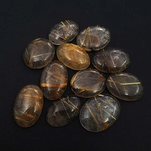 Natural Golden Rutile Quartz Oval Cabochon 21*32-27*36 MM 131 CT 3 Pcs - Picture 1 of 3