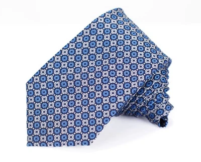 Gravata Jos A Bank Traveler círculos azuis 100% seda pescoço jacquard longa 59"L 3"W - Imagem 1 de 4