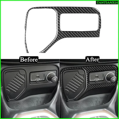 Interruptor de liberación de capó USB AUX de fibra de carbono real para Jeep Renegade 2015-23 Foto 1 de 4