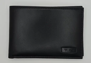 TUMI Delta SLG Double Bi-Fold Black Leather Wallet NWOT - Picture 1 of 7