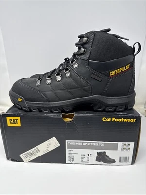Novas Botas Caterpillar Threshold WP Biqueira de Aço Pretas Masculinas Tamanho 12. - Imagem 1 de 4