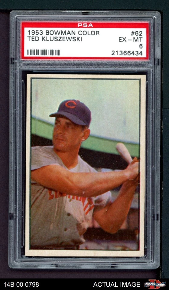 1953 Bowman #62 Ted Kluszewski Reds PSA 6 - EX/MT - Image 1 of 1