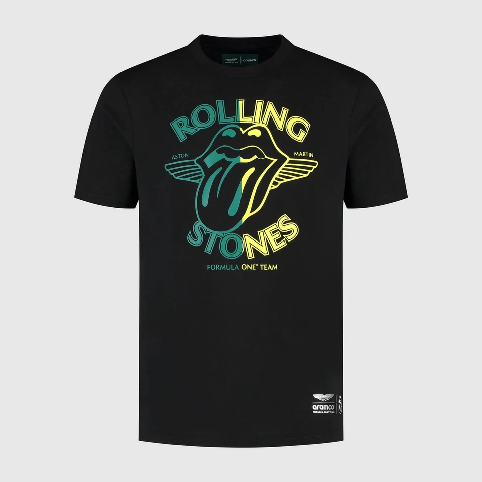 Мужская футболка Aston Martin F1 Special Edition Rolling Stones - черная - Изображение 1 из 2