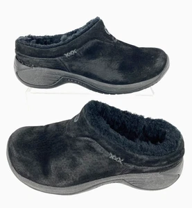 Merrell Suede Clogs Women's 7 Flats Comfort Shoes Slip On 37.5 Faux Fur Lining - Picture 1 of 7