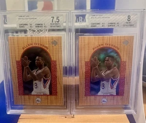 1996-97 UD3 #14 ALLEN IVERSON RC BGS 8 AND 7.5  - Picture 1 of 5
