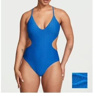 Victoria's Secret Swim The Cut-Out Cheeky One-Piece Swimsuit Size XS Blue - Picture 1 of 8