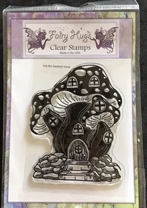 Toadstool House mushrooms home door window Fairy Hugs clear stamp - papercraft - Picture 1 of 5