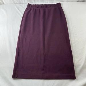 Vintage Express Trikot Größe Large langer Midi-Bleistiftrock Rippstrick burgunderrot Pull-On - Bild 1 von 8