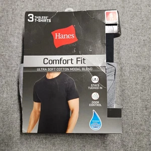 Camisetas Hanes Comfort Fit 3 sin etiquetas, talla pequeña tela absorbente control de olores - Imagen 1 de 3