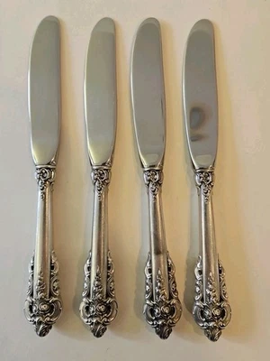 4 CUCHILLOS DE MANTEQUILLA WALLACE ~ GRANDES BARROCOS MANGO ESTERLINA Foto 1 de 3