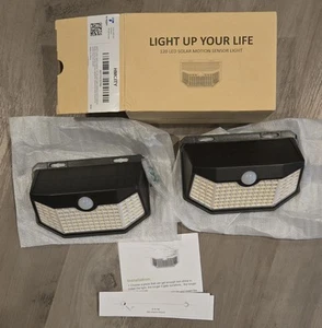 HMCITY Solarleuchten Außen 120 LED mit Reflektor HM-2er Pack, schwarz - Bild 1 von 5