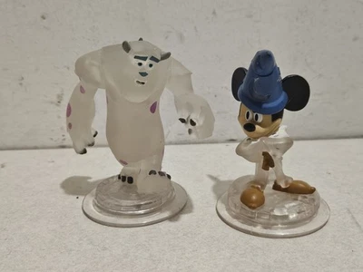 Lote de 3: LOTE Disney Infinity Sorcerer's Apprentice Mickey & Sully Crystal Clear Foto 1 de 2