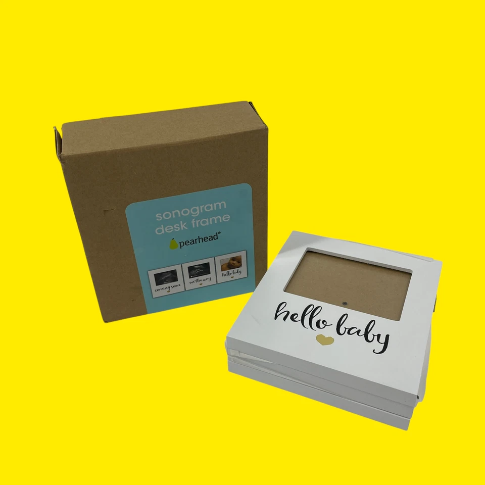 Marco de fotos de bebé triple ecograma recuerdo blanco #5354 z48/3 TC Foto 1 de 4