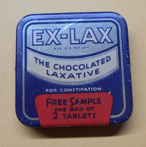 Vintage Ex-Lax The Chocolate Laxative Free Sample Medicine Empty Tin - Picture 1 of 3