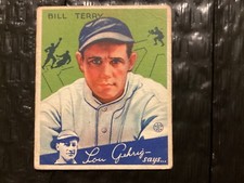 Bill Terry (Giants & HOF-1954) 1934 Goudey Baseball Card VG/EX
