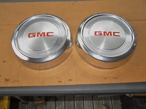 PAIR of GMC S15 Dog Dish Poverty Caps - Polished Style - Good Used Cond - 10.75" - Picture 1 of 10