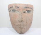 SELTENE ALTE ÄGYPTISCHE ANTIKE MUMIEN-Maske aus geschnitztem Holz, alte...