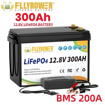 Batería de litio 12V 300Ah LiFePO4 ciclos profundos para RV barco solar fuera de la red marina Foto 1 de 4